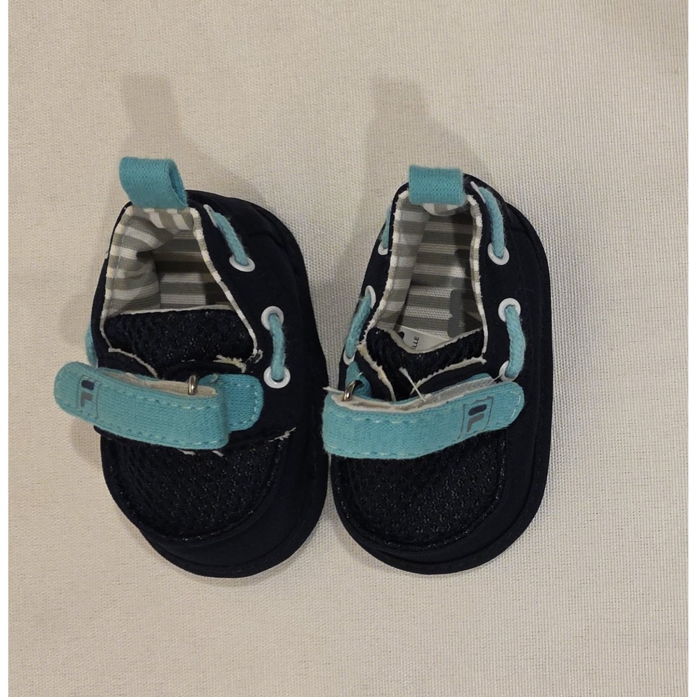 Fila‎ Baby Shoes Black and Turquoise. Infant Size